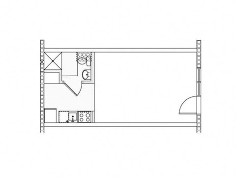 Floor plan for studio, 1 bath, 347 sqft